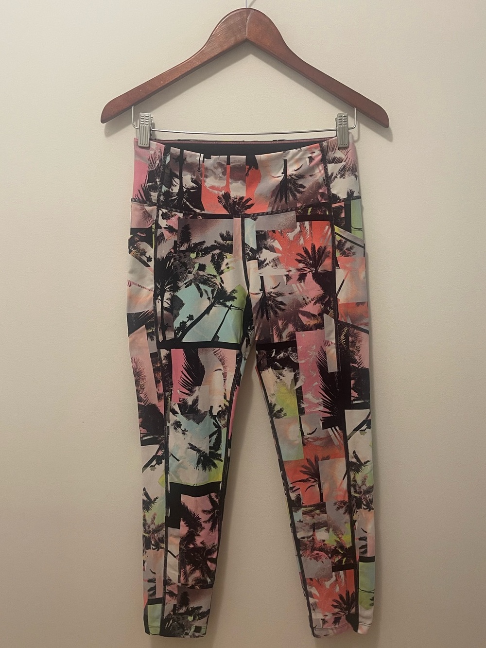 Calvin Klein Performance Multicolor Palm-Print Leggings